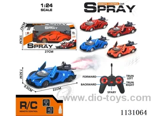 1:24 27MHZ rc car with light/spray not included battery(2 models mixed)