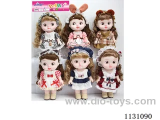 12" 28cm 5 jointed Vinyl doll with hair band Multi-mixed
