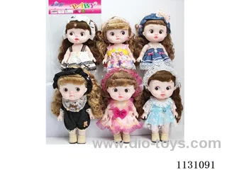 12" 28cm 5 jointed Vinyl doll with hair band Multi-mixed