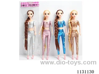 11.5" 30cm 11 joints 3D real eye long whip Barbie + shoes Mixed