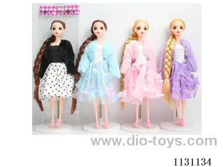 11.5" 30cm 11 joints 3D real eyes long whip Barbie + shoes Mixed bag