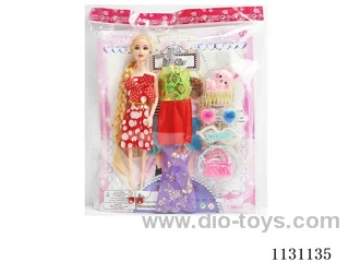 11.5" 28cm 9 joints Long Whip Barbie+Clothes+Accessories Multi-mixed