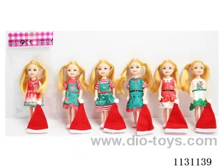 5.5" 14cm 5 joints Christmas Barbie + hat + shoes Mixed