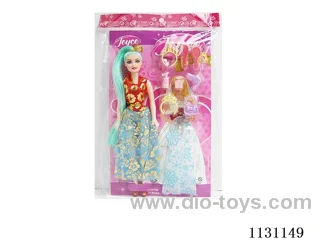 11.5 inch 26 cm 5 joints empty body long hair Barbie + clothes + accessories Multi-mixed