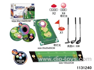 Lighted golf + stainless steel rods + carpet + target racks
