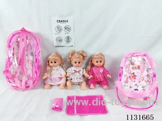 14 inch doll with English IC, multi-function cradle, pillow, quilt
