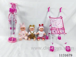 14" Doll with English IC, Plastic Cart