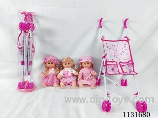 14" Doll with English IC, Plastic Cart