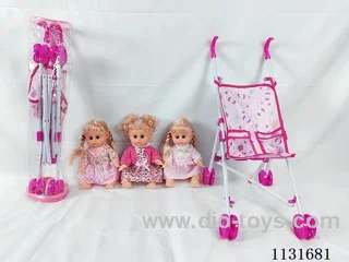 14" Doll with English IC, Plastic Cart