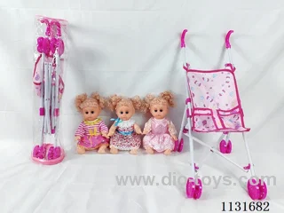14" Doll with English IC, Plastic Cart