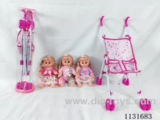 14" Doll with English IC, Plastic Cart