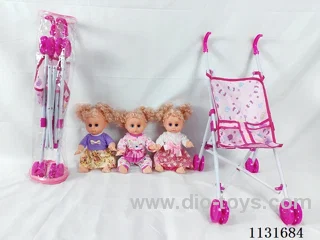 14" Doll with English IC, Plastic Cart
