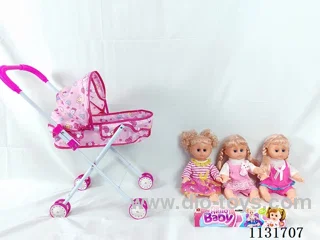 14" Doll with English IC, Iron Trolley