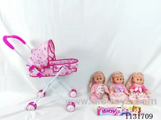 14" Doll with English IC,Iron pushchair