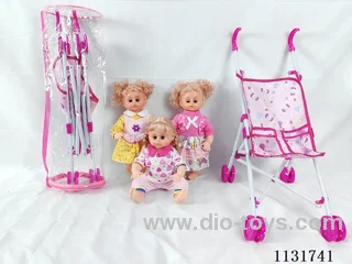 16 inch doll with English IC,plastic stroller