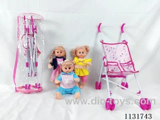 16 inch doll with English IC, plastic stroller
