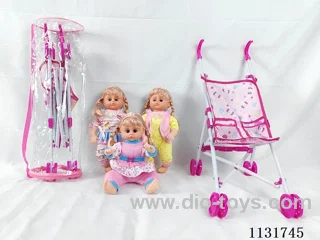 16 inch doll with English IC, plastic stroller