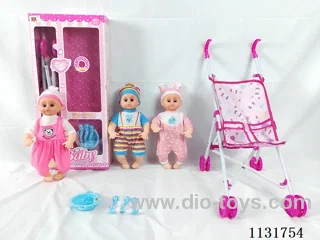 16" Doll with English IC,Plastic Cart