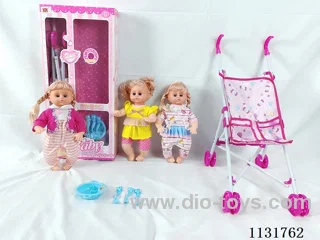 16 inch doll with English IC, plastic stroller