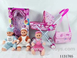 16 inch dolls with English IC, iron trolley, bag