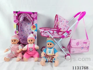 16 inch dolls with English IC, iron stroller, bag