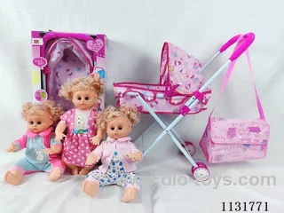 16 inch dolls with English IC, iron trolley, bag
