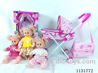 16 inch dolls with English IC, iron trolley, bag