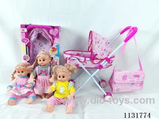 16 inch dolls with English IC, iron trolley, bag