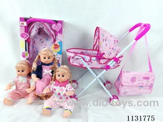 16 inch dolls with English IC, iron trolley, bag