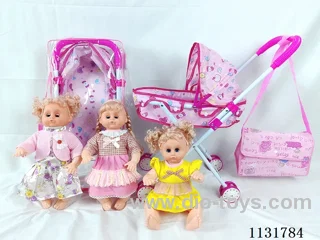 16 inch doll with English IC, iron stroller, bag