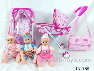 16 inch doll with English IC, iron stroller, bag