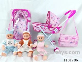 16 inch doll with English IC, iron stroller, bag