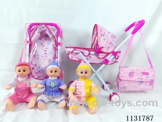 16 inch doll with English IC, iron stroller, bag