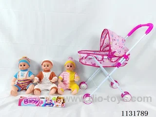 16" Doll with English IC, Iron Trolley