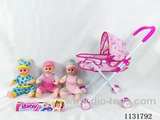 16 inch doll with English IC, iron push cart