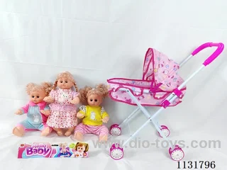 16 inch doll with English IC, iron push cart