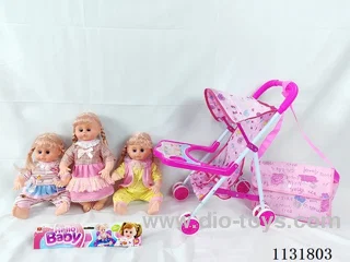 16 inch doll with English IC, iron trolley, bag