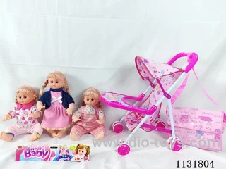 16 inch doll with English IC, iron trolley, bag
