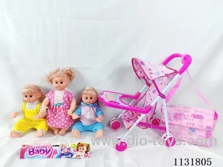 16" Doll with English IC, Iron Trolley, Bag