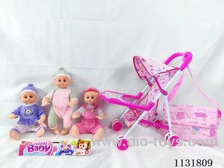 16 inch doll with English IC, iron stroller, bag