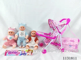 16 inch doll with English IC, iron stroller, bag