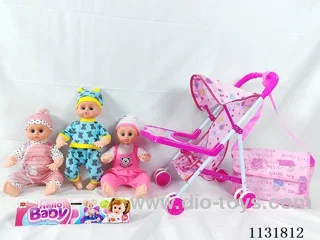 16 inch doll with English IC, iron cart, bag