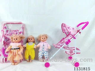 16" Doll with English IC, Iron Cart
