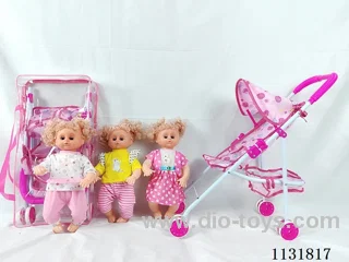 16 inch doll with English IC, iron car