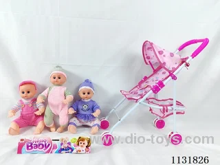 16 inch doll with English IC, iron car