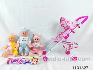16 inch doll with English IC, iron car