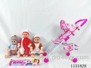16 inch doll with English IC, iron car