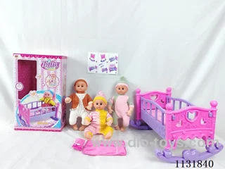 16 inch doll with English IC, queen-size blow-up shaker, pillow, quilt