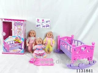 16 inch doll with English IC, queen-size blow-up shaker, pillow, quilt