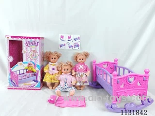 16 inch doll with English IC, queen-size blow-up shaker, pillow, quilt
